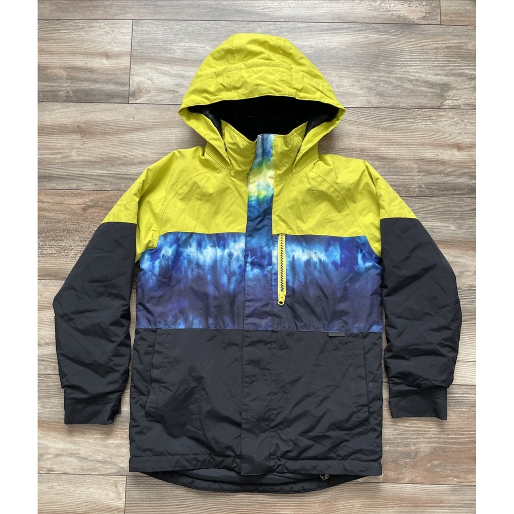 Burton Ski Jacket Jacket Kids Medium (10-12) Yellow Blue Hooded Winter Coat